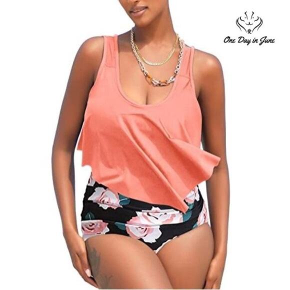 I2Crazy Flounce High Waist Bikini Swimsuit Size S - Picture 1 of 4
